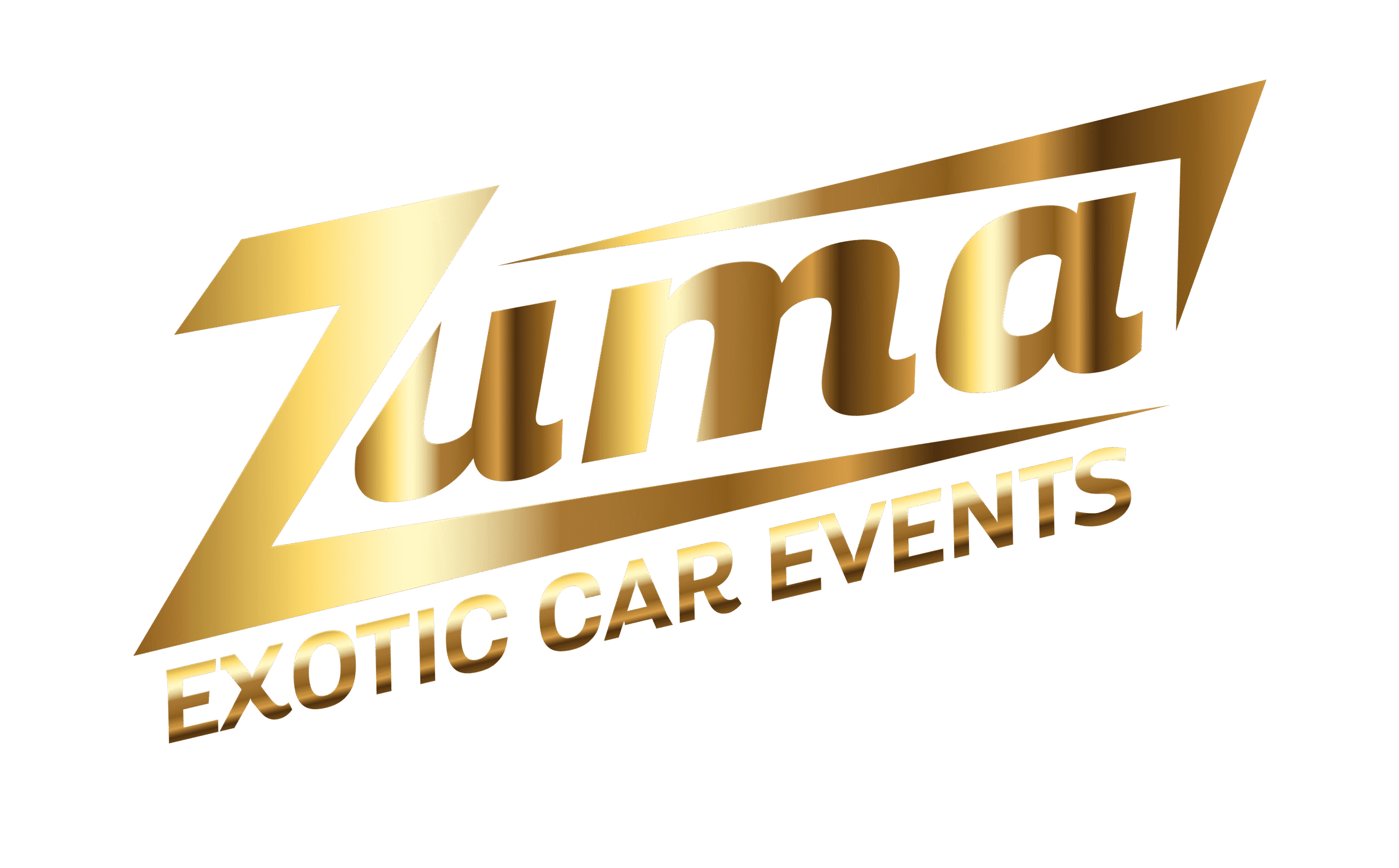 Gold metallic logo of Zima Exotic Car Events.